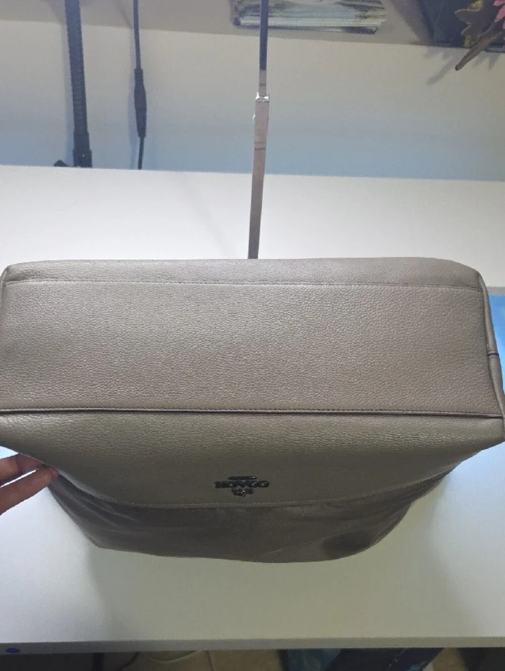 Coach Taupe Nylon Carryall  Tote with Leather Trim